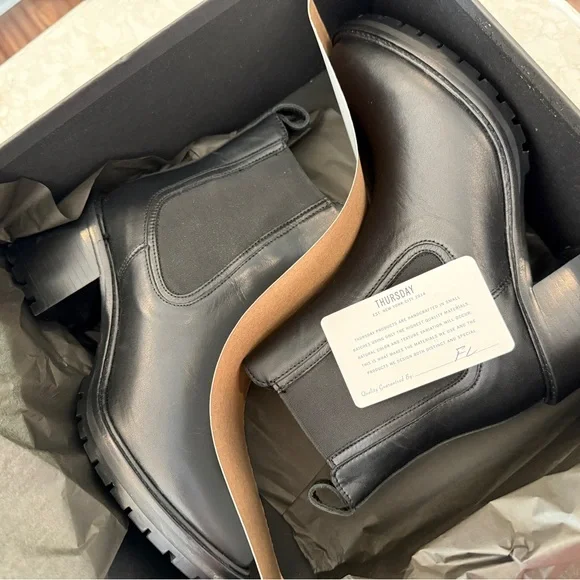 Thursday Boot Company Knockout Boot in Black (Size: 8) - Heeled Chelsea Boot - Picture 4 of 8